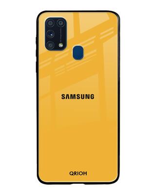 Shop Qrioh Samsung Galaxy M31 Fluorescent Yellow Glass Case-Front