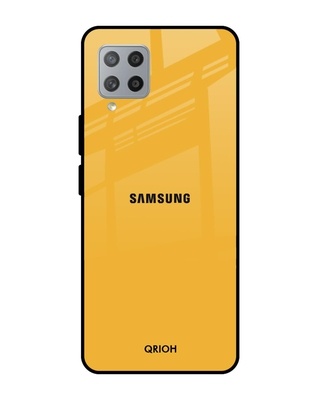 Shop Qrioh Fluorescent Yellow Glass case for Samsung Galaxy M42-Front