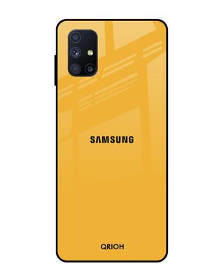 Shop Qrioh Samsung Galaxy M51 Fluorescent Yellow Glass Case-Front
