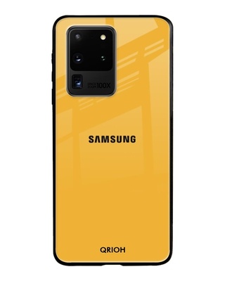 Shop Qrioh Fluorescent Yellow Glass case for Samsung Galaxy S20 Ultra-Front