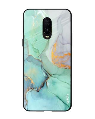 Shop Qrioh OnePlus 6T Green Marble Glass Case-Front
