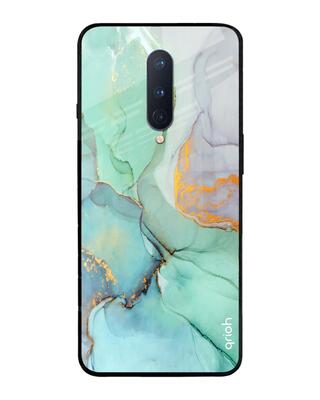 Shop Qrioh OnePlus 8 Green Marble Glass Case-Front