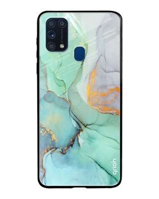 Shop Qrioh Green Marble Glass case for Samsung Galaxy M31 Prime-Front