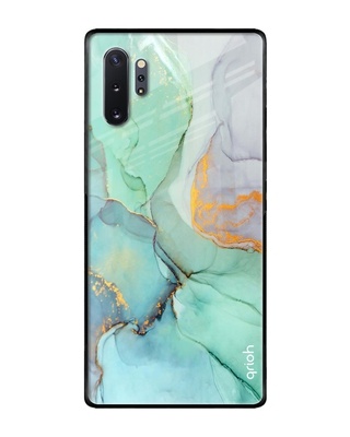 Shop Qrioh Green Marble Glass case for Samsung Galaxy Note 10 Plus-Front