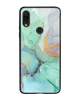 Shop Qrioh Xiaomi Redmi Note 7 Pro Green Marble Glass Case-Front