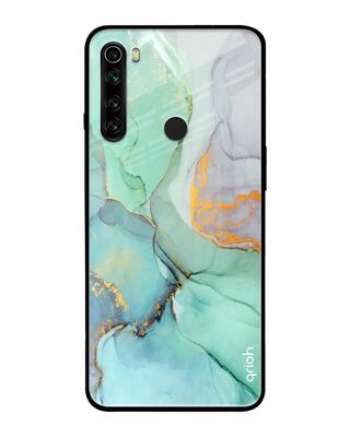 Shop Qrioh Xiaomi Redmi Note 8 Green Marble Glass case-Front