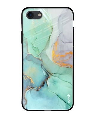 Shop Qrioh Green Marble Printed Premium Glass Cover for (Apple iPhone 7)-Front