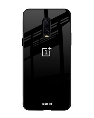 Shop Jet Black Oneplus 6T Premium Glass Case (Gorilla Glass & Shockproof Anti-Slip Silicone)-Front