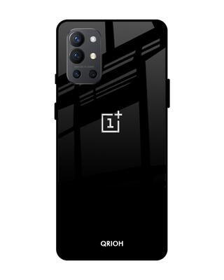 Shop Jet Black Oneplus 9R Premium Glass Case (Gorilla Glass & Shockproof Anti-Slip Silicone)-Front
