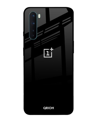 Shop Jet Black Oneplus Nord Premium Glass Case (Gorilla Glass & Shockproof Anti-Slip Silicone)-Front