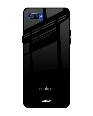 Shop Qrioh Jet Black Glass Case for Realme C2-Front