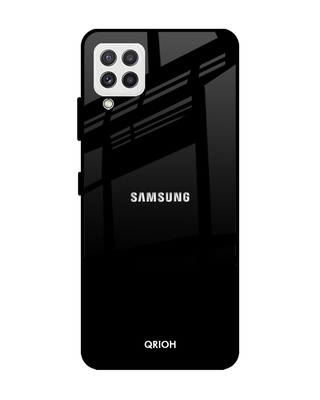 Shop Qrioh Jet Black Glass Case for Samsung Galaxy A22-Front