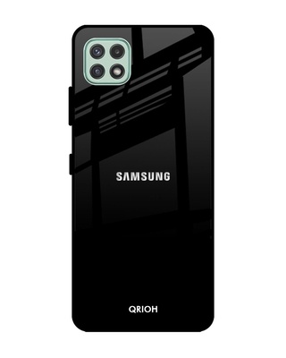 Shop Qrioh Jet Black Glass Case for Samsung Galaxy A22 5G-Front