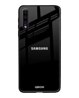 Shop Qrioh Jet Black Glass Case for Samsung Galaxy A50-Front