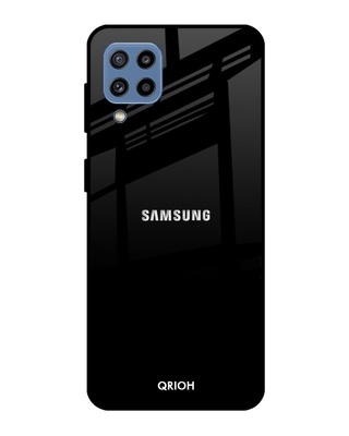 Shop Qrioh Jet Black Glass Case for Samsung Galaxy M32-Front