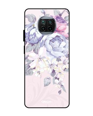 Shop Qrioh Elegant Floral Glass Case for Mi 10i 5G-Front