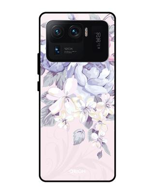 Shop Qrioh Elegant Floral Glass Case for Mi 11 Ultra-Front