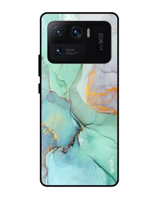 Shop Qrioh Green Marble Glass Case for Mi 11 Ultra-Front