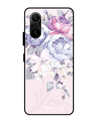 Shop Qrioh Elegant Floral Glass Case for Mi 11X Pro-Front