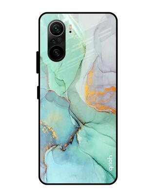 Shop Qrioh Green Marble Glass Case for Mi 11X Pro-Front