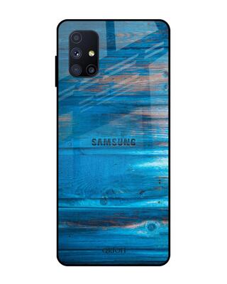 Shop Qrioh Samsung Galaxy M51 Patina Finish Glass Case-Front