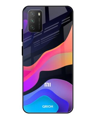 Shop Qrioh Colorful Fluid Glass Case for Poco M3-Front