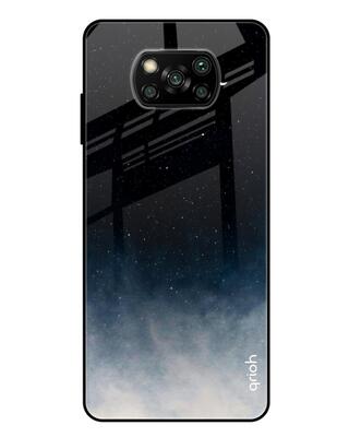 Shop Qrioh Black Aura Glass Case for Poco X3-Front