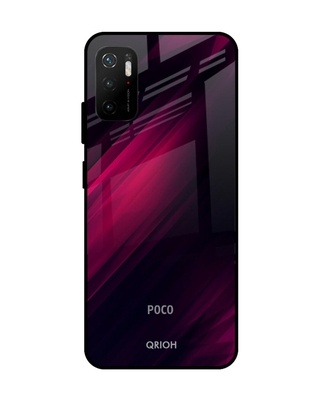 Shop Qrioh Razor Black Glass Case for Poco M3 Pro-Front