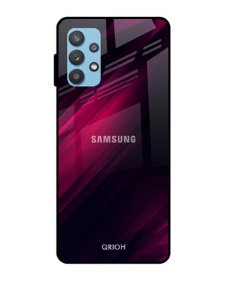 Shop Qrioh Razor Black Glass Case for Samsung Galaxy A32-Front