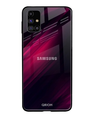Shop Qrioh Razor Black Glass Case for Samsung Galaxy M31s-Front