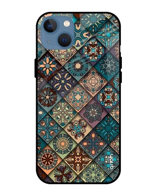 Shop Qrioh Retro Art Glass case for iPhone 13-Front