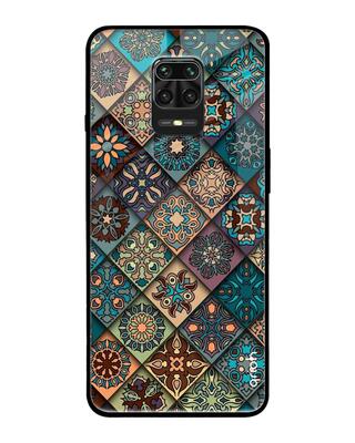 Shop Qrioh Retro Art Glass Case for Redmi Note 9 Pro-Front