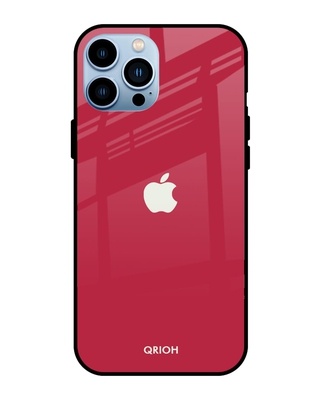 Shop Qrioh Solo Maroon Glass case for iPhone 13 Pro-Front