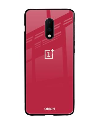Shop Qrioh OnePlus 7 Solo Maroon Glass Case-Front