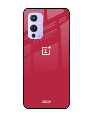 Shop Qrioh OnePlus 9 Solo Maroon Glass Case-Front