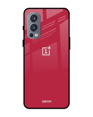 Shop Qrioh Solo Maroon Glass case for OnePlus Nord 2-Front