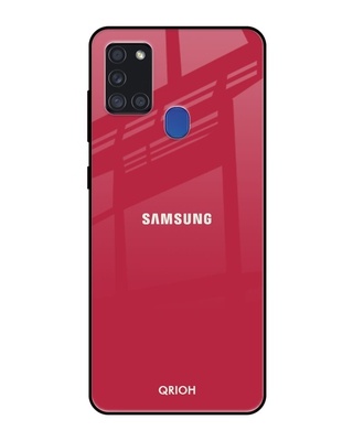 Shop Qrioh Solo Maroon Glass case for Samsung Galaxy A21s-Front