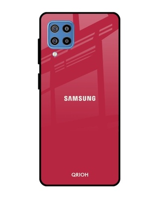 Shop Qrioh Solo Maroon Glass case for Samsung Galaxy F22-Front