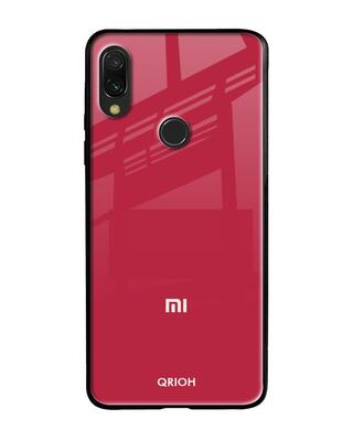 Shop Qrioh Xiaomi Redmi Note 7S Solo Maroon Glass Case-Front