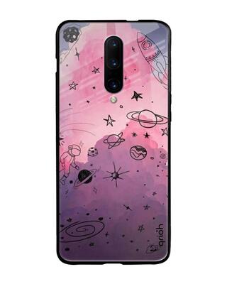 Shop Qrioh OnePlus 7 Pro Space Doodles Glass Case-Front