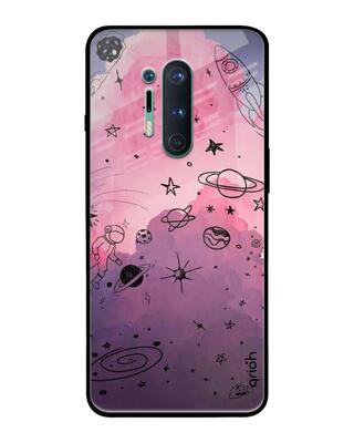 Shop Qrioh OnePlus 8 Pro Space Doodles Glass Case-Front