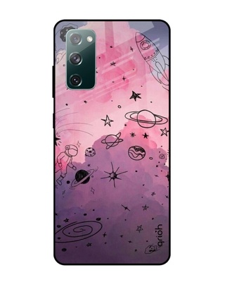 Shop Qrioh Space Doodles Glass Case for Samsung Galaxy S20 FE-Front