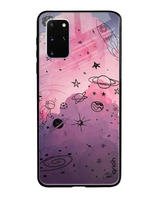 Shop Qrioh Space Doodles Glass Case for Samsung Galaxy S20 Plus-Front