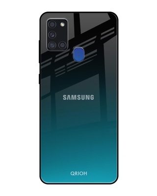 Shop Qrioh Ultramarine Glass Case for Samsung Galaxy A21s-Front