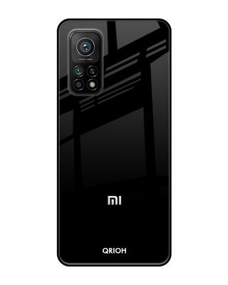 Shop Qrioh Jet Black Glass Case for Xiaomi Mi 10T-Front