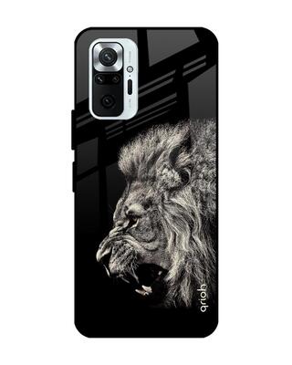 Shop Qrioh Brave Lion Glass Case for Xiaomi Redmi Note 10 Pro Max-Front