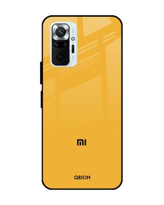 Shop Qrioh Fluorescent Yellow Glass Case for Xiaomi Redmi Note 10 Pro Max-Front