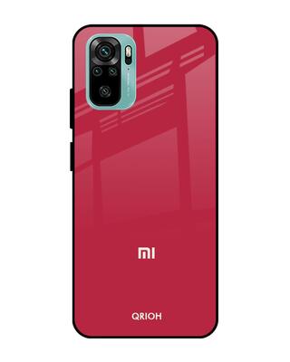 Shop Qrioh Solo Maroon Glass Case for Xiaomi Redmi Note 10-Front