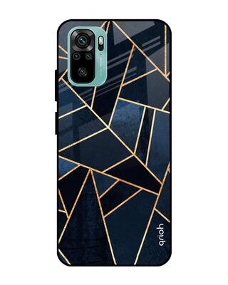 Shop Qrioh Abstract Tiles Glass Case for Xiaomi Redmi Note 10S-Front