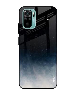 Shop Qrioh Black Aura Glass Case for Xiaomi Redmi Note 10S-Front
